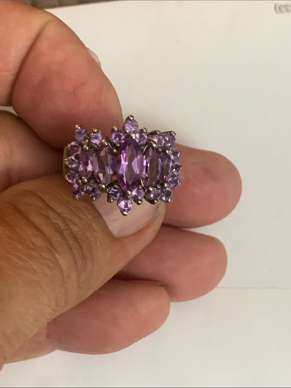 Amethyst/Silver Cocktail Ring